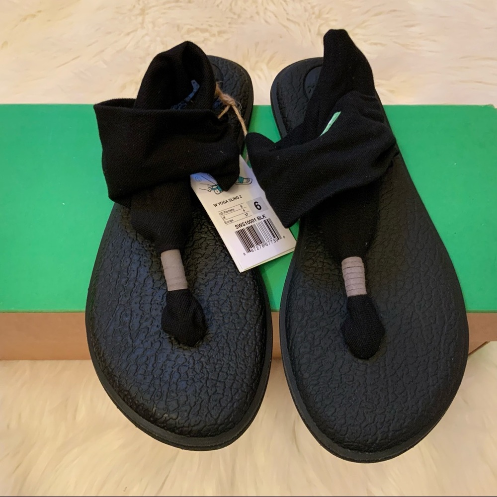 Sanuk Yoga Sling 2 Sandals - NWT - Size 6 - Black - Picture 3 of 12